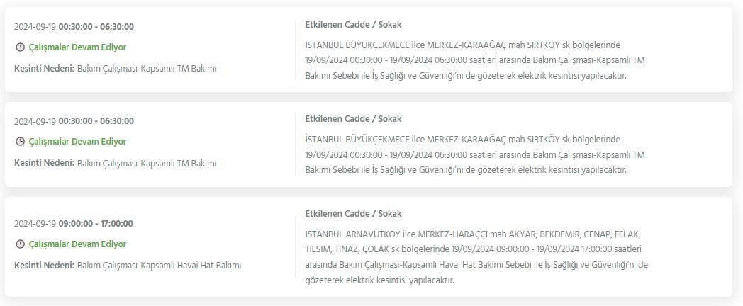 İstanbul'un 19 ilçesinde bu gece yarısından itibaren elektrikler kesiliyor 23